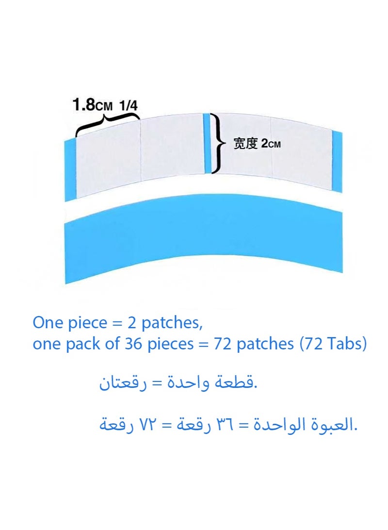 Walker Tape 72 Tabs（72 Tabs=36Pcs） Ultra Hold Mini Tape Walker Tape，Double Sided Adhesive Tape for Lace Wigs and Wigs，Strong Hold - Image 2