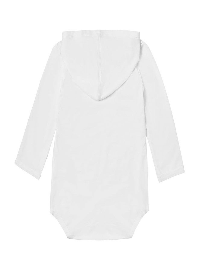 UV SKINZ UPF 50+ Baby Boys' Hooded Sunzie - White - 3/6m - Image 2