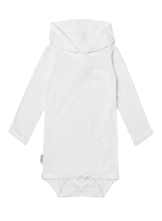 UV SKINZ UPF 50+ Baby Boys' Hooded Sunzie - White - 3/6m - Image 1