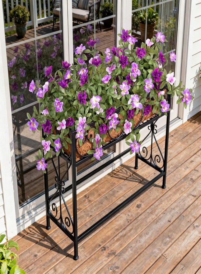 Ammyoo Artificial Fake Azalea Flowers for Outdoor Spring Decoration, Faux Silk Flower for Summer UV Resistant Look Real Plants for Garden Yard Porch Walkway Indoor Decor, 2PCS - Image 5