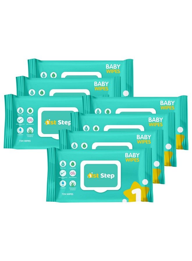1st Step Baby Wet Wipes With Lid Enriched And Aloevera And Jojoba Oil (72 Wipes Pack X 7Packs = 504 Wipes) - Image 1