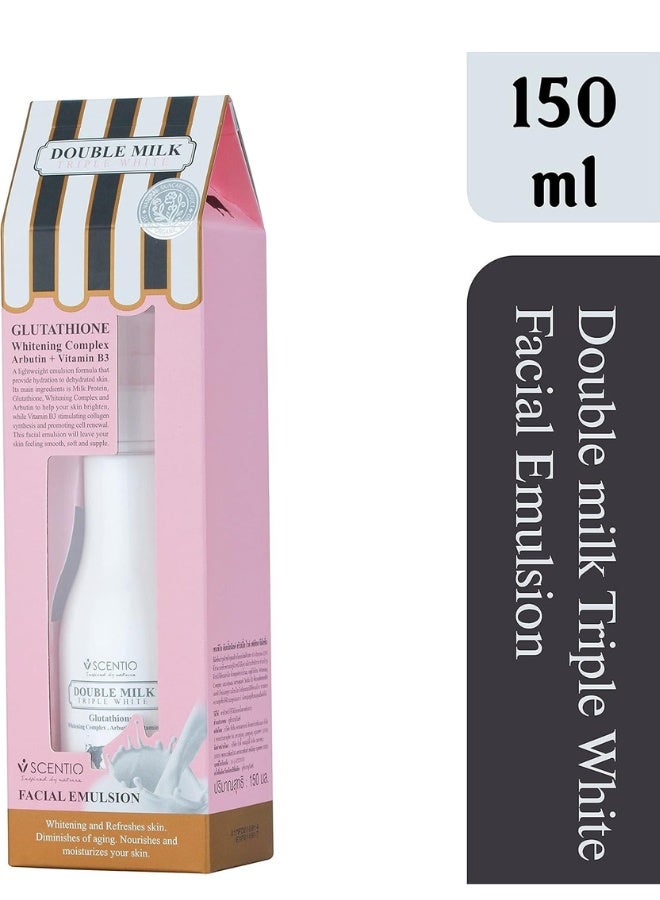 Scentio Facial Emulsion Glutathione Whitening Complex Arbutin Vitamin B3 150 ml Brightening Moisturizing Anti Dark Spot Face Cream - Image 4