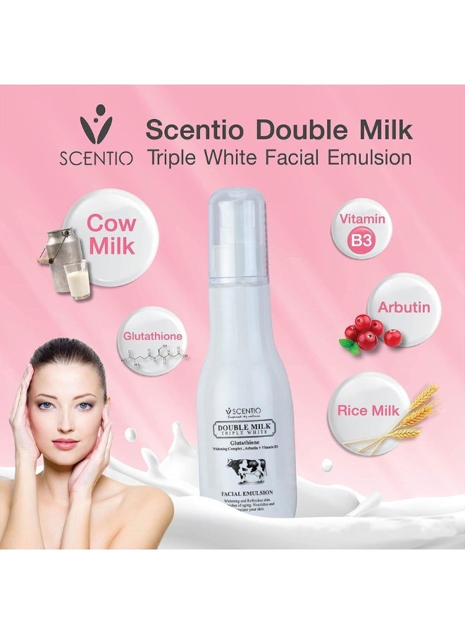 Scentio Facial Emulsion Glutathione Whitening Complex Arbutin Vitamin B3 150 ml Brightening Moisturizing Anti Dark Spot Face Cream - Image 5