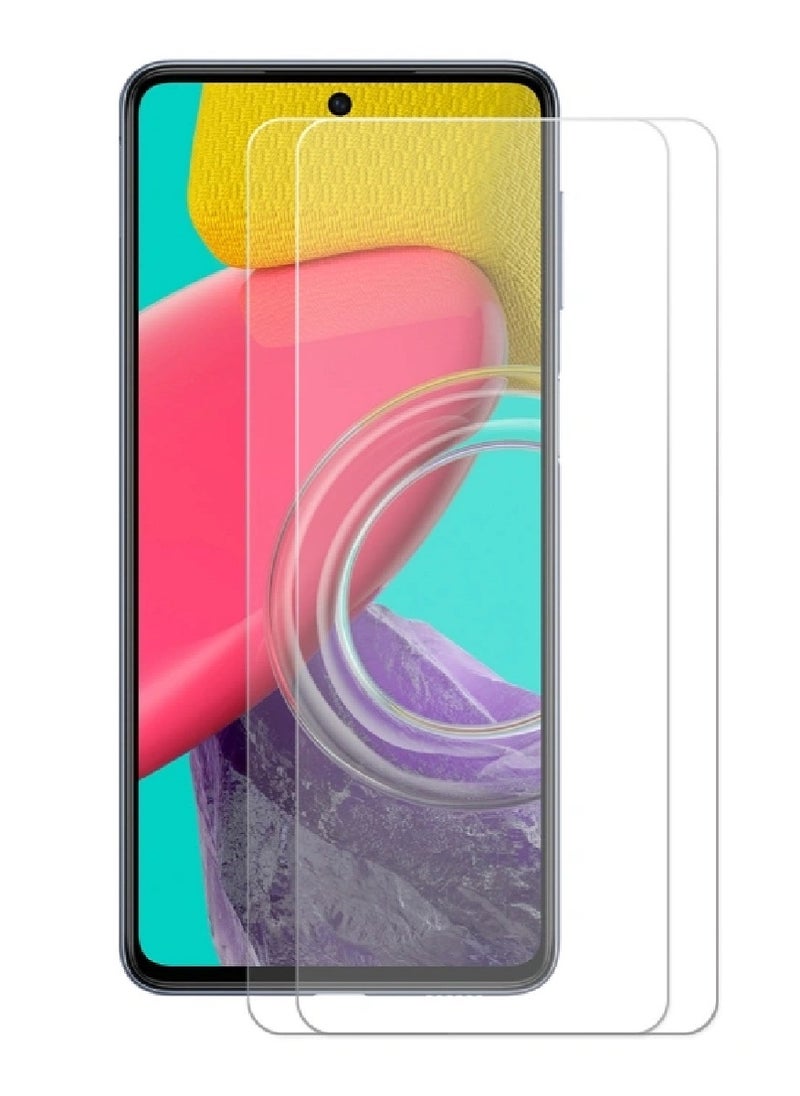 Super 2 Pieces Tempered Glass Screen Protector Clear Designed For Samsung Galaxy M53 Full Screen Coverage And Bubble Free - Image 1