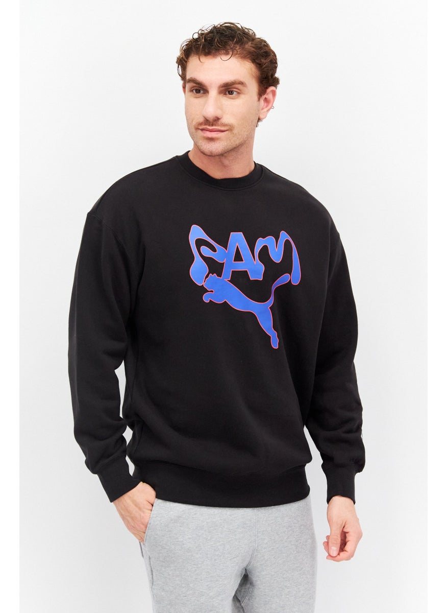 PUMA Men Sportswear Fit Long Sleeve Training Sweatshirt, Black  - Image 1