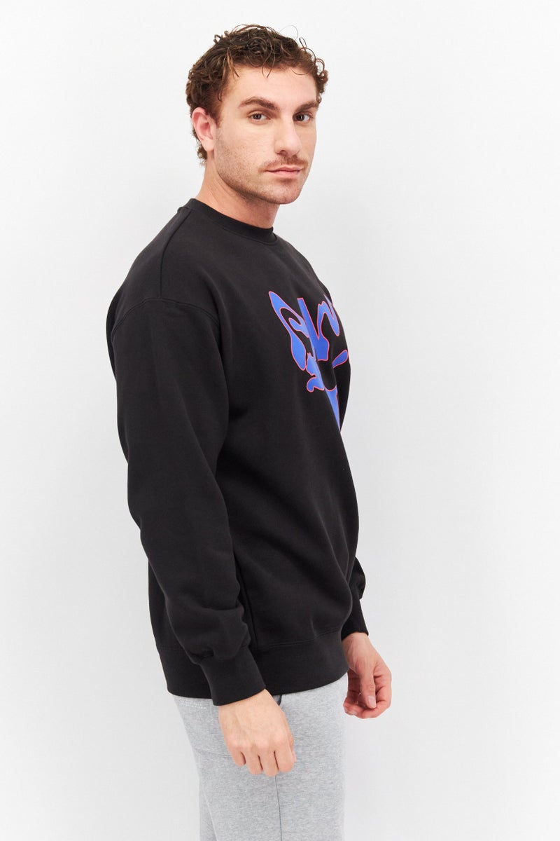 PUMA سويت شيرت رياضي للرجال بأكمام طويلة، أسود - Image 4