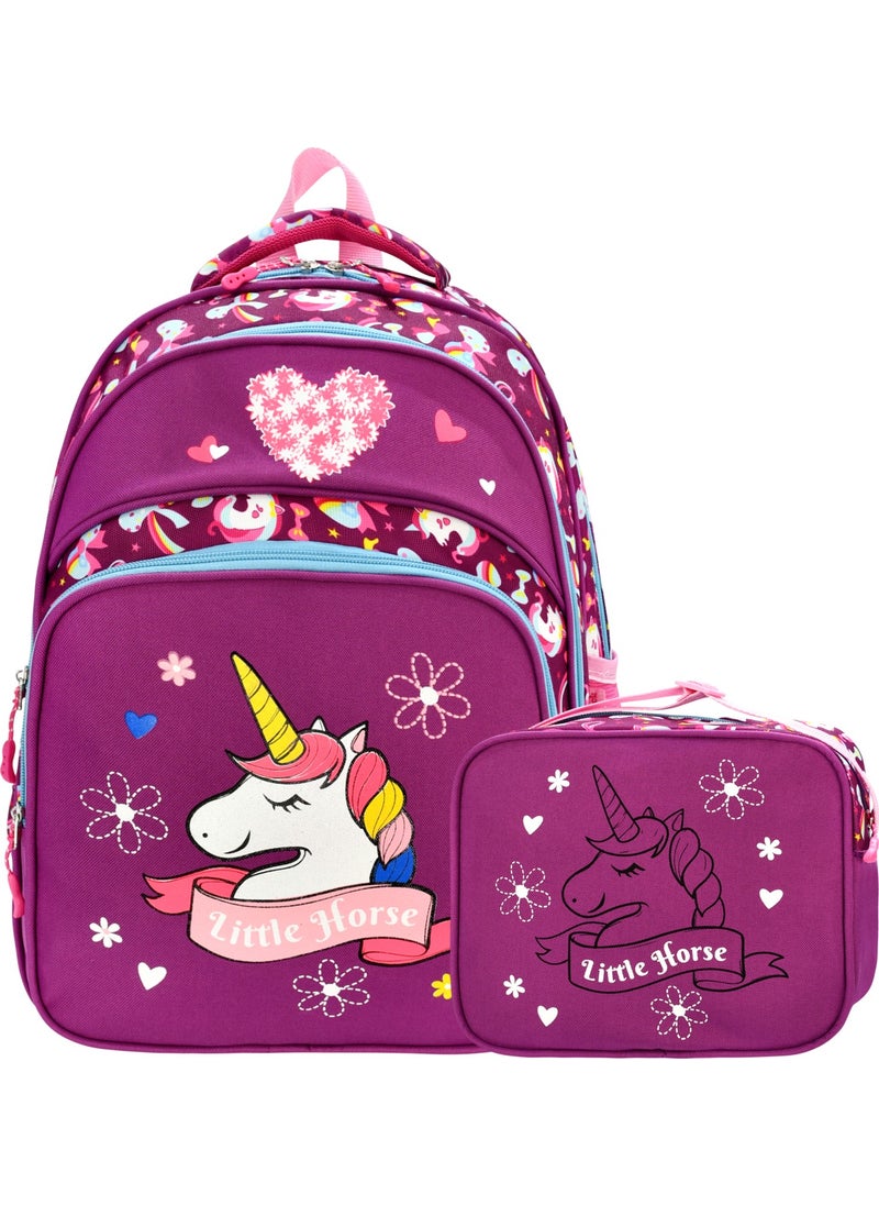 Esbuik New Season Orthopedic Unicorn Patterned School Bag + Lunch Box Set  - Image 1