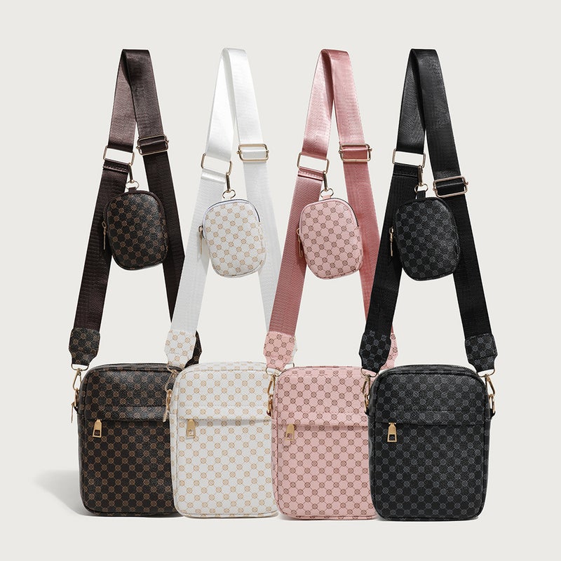2025 Fashion Vintage Dot Printing Mobile Phone Bag Simple Fashionable Vertical Crossbody Shoulder Bag Women'S Coin Purse - Image 2