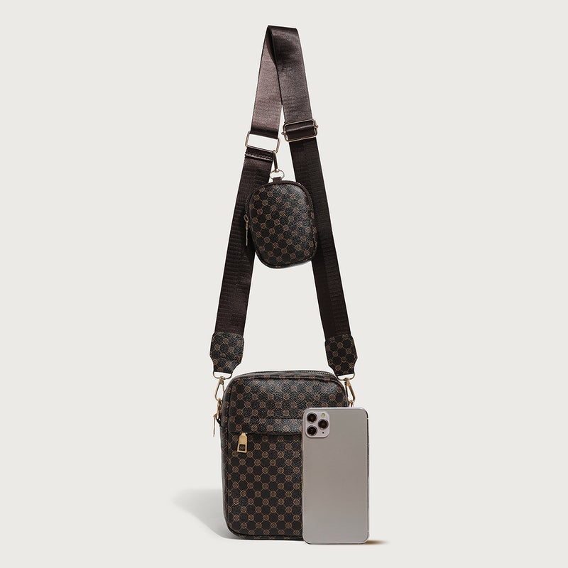 2025 Fashion Vintage Dot Printing Mobile Phone Bag Simple Fashionable Vertical Crossbody Shoulder Bag Women'S Coin Purse - Image 3
