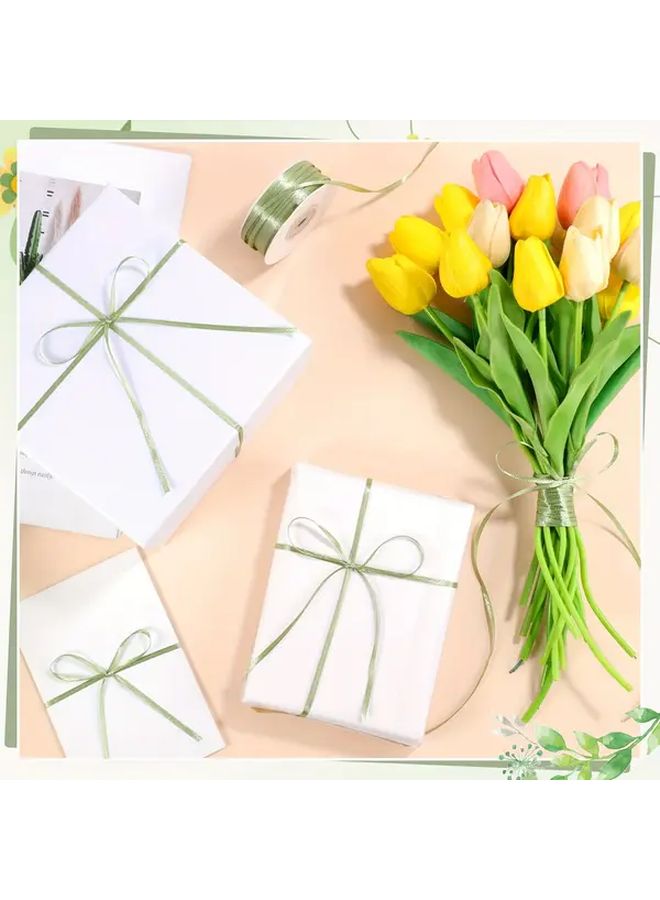Sage Green Satin Ribbon 1 Roll 1 8 Inch Double Faced For Gift Wrapping Bouquets Crafts Wedding Decor - Image 3