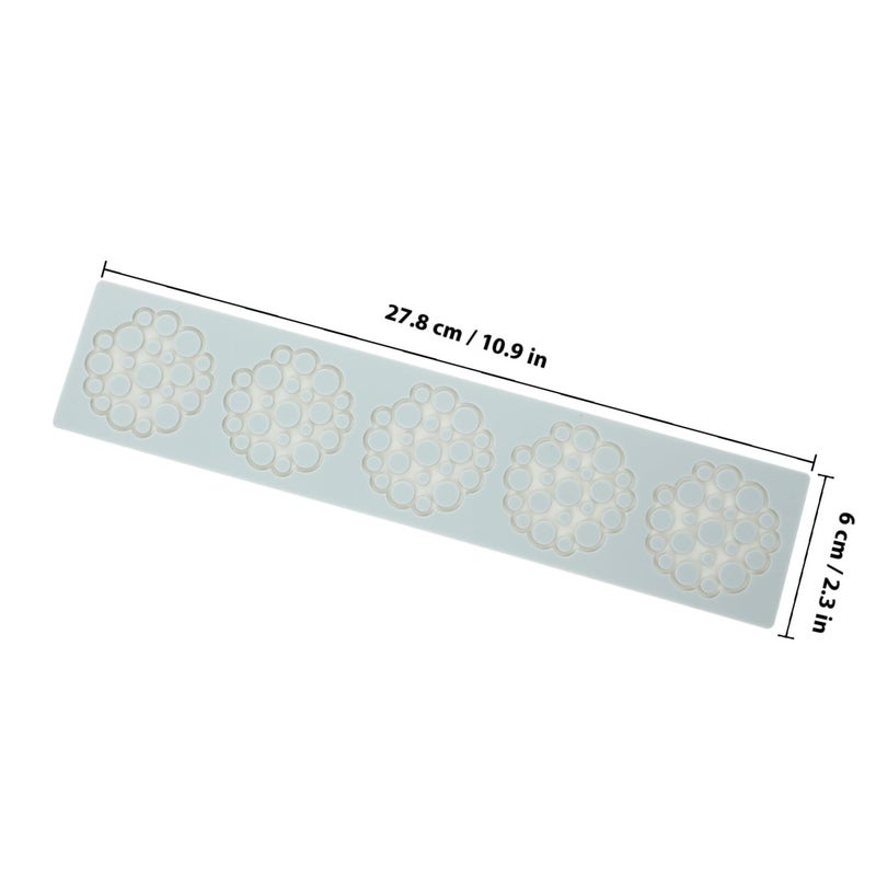 Food Grade Silicone Fondant Mold 5 Cavity Round Baking Tool Cake Decoration - Image 3