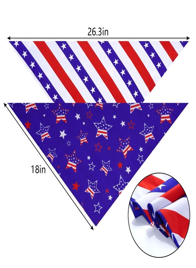yeabwps 4th of July Bandanas 2 Pack,Dual-Layer Double-Sided Printing Design Triangle Reversible Memorial Day Independence Day Patriotic Scarf for Boy and Girl for Small Medium and Large Dogs - Image 2