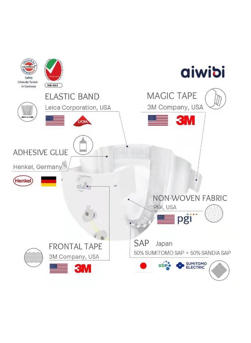 Aiwibi New Born Premium Diapers (2-5kg) 22's pack of 3 - Image 3