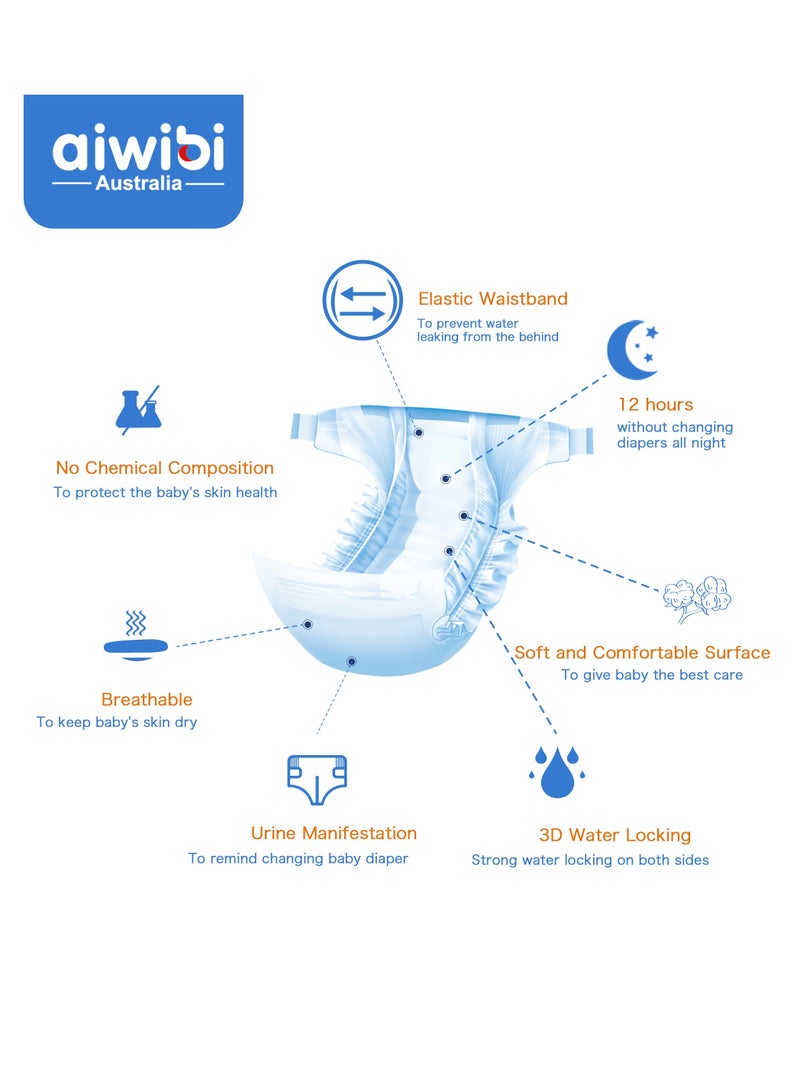 Aiwibi New Born Premium Diapers (2-5kg) 22's pack of 3 - Image 4