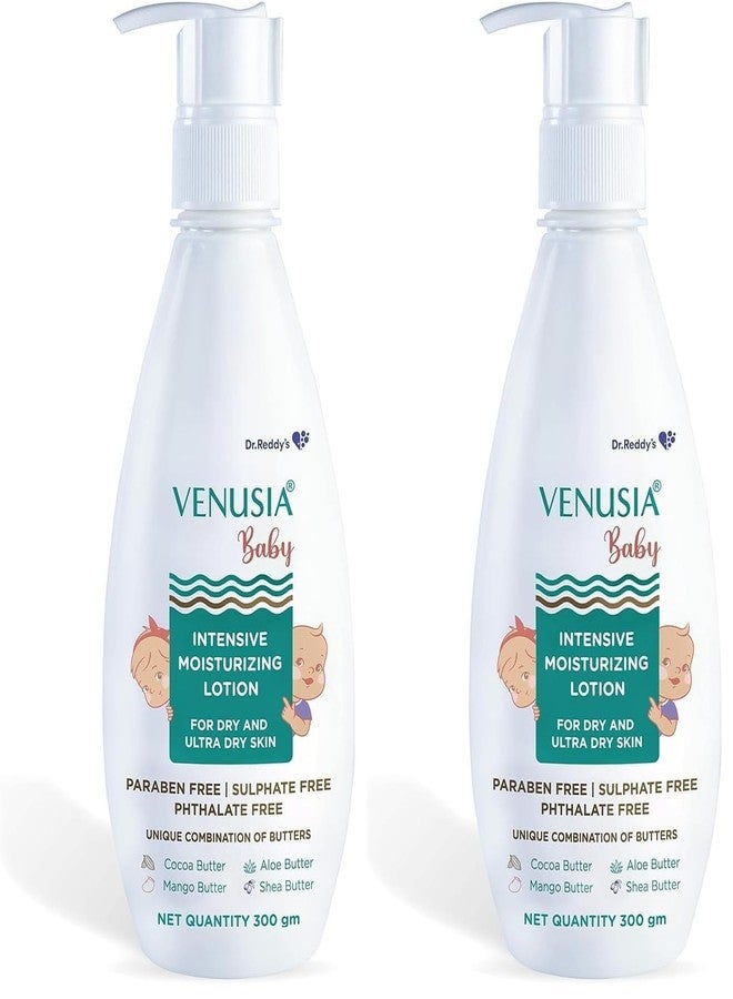 VENUSIA Dr. Reddy's Baby Intensive Moisturizing Lotion | Safe, Hydrating and Gentle | Goodness of Shea, Aloe, Cocoa and Mango Butter | Soothes Baby Skin | 300g (Pack of 2)