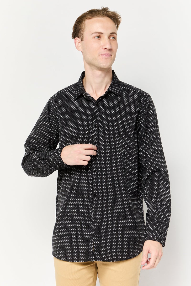 Scotch & Soda Men Modern Fit Allover Print Long Sleeves Dress Shirt, Multicolor - Image 1