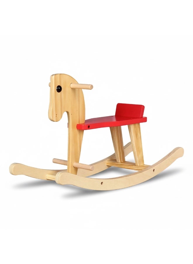 Kids Wooden Rocking Horse, Safe Stable Ride-on Toy with Easy Assembly, Ideal Gift for Birthday, Christmas & Eid - Image 1