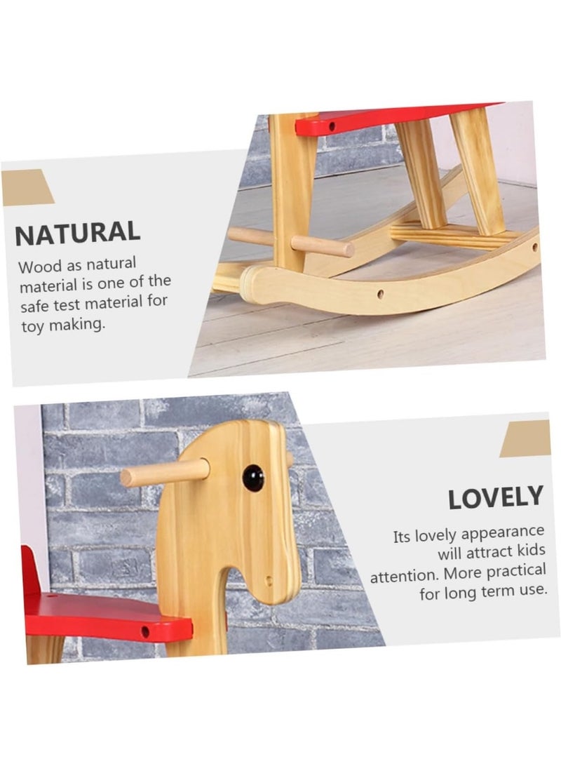 Kids Wooden Rocking Horse, Safe Stable Ride-on Toy with Easy Assembly, Ideal Gift for Birthday, Christmas & Eid - Image 5
