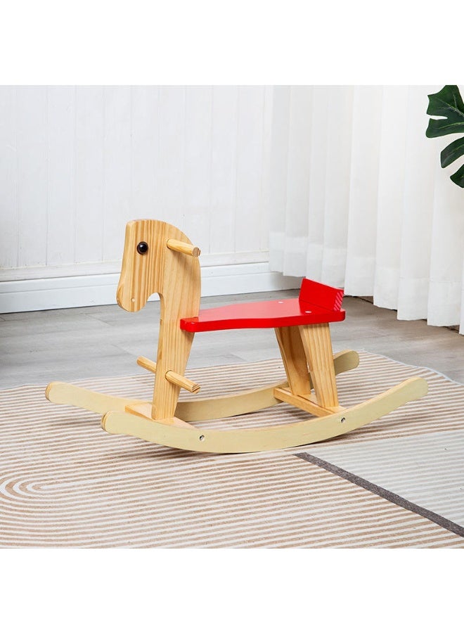 Kids Wooden Rocking Horse, Safe Stable Ride-on Toy with Easy Assembly, Ideal Gift for Birthday, Christmas & Eid - Image 4