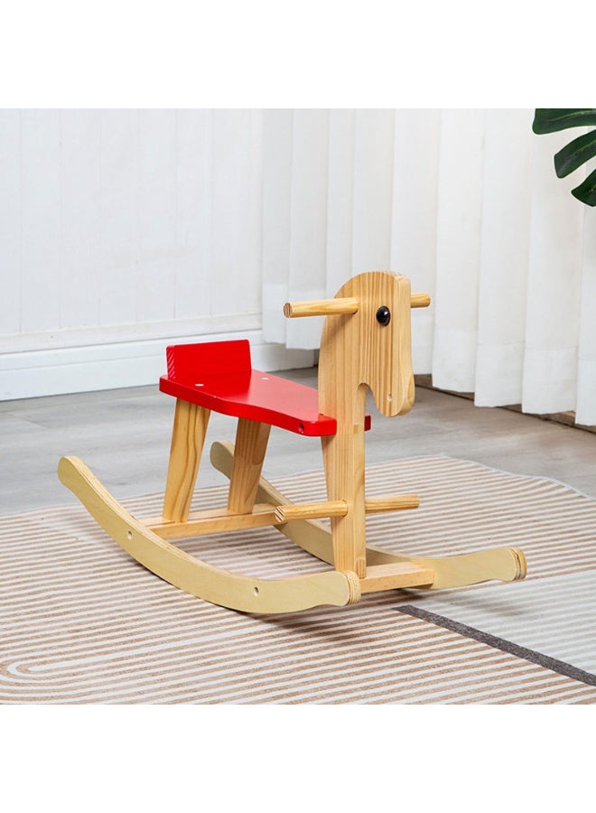 Kids Wooden Rocking Horse, Safe Stable Ride-on Toy with Easy Assembly, Ideal Gift for Birthday, Christmas & Eid - Image 3