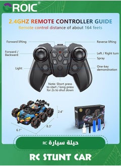 GROIC RC Cars 6WD Drift Stunt,Remote Control Car,360° Rotating Spray Car,Drift Deformation Climbing Car,Electric Spray Off-road Vehicle,Remote Control Vehicle  - Image 4