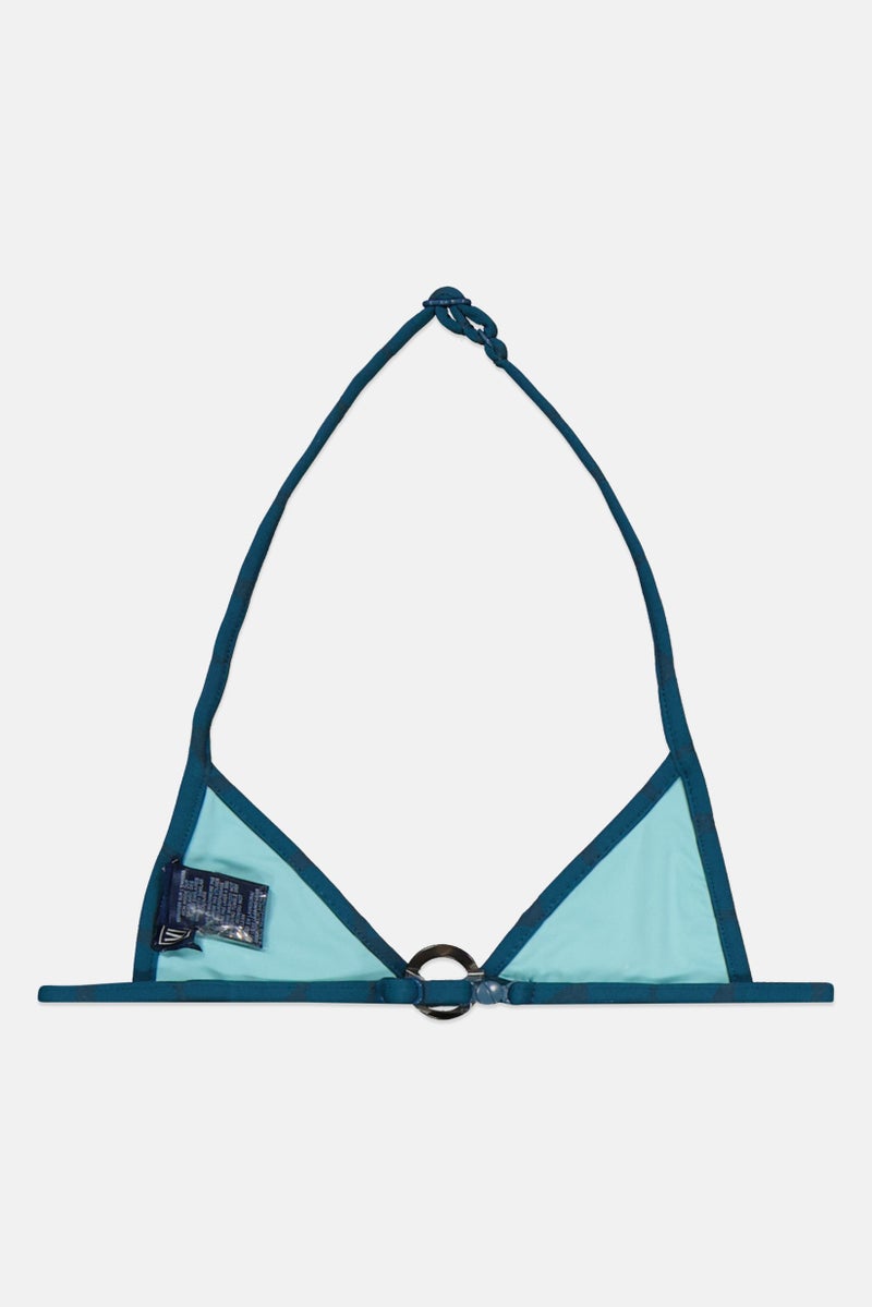 Vilebrequin Toddlers Girl Textured Bikini Top, Teal  - Image 2
