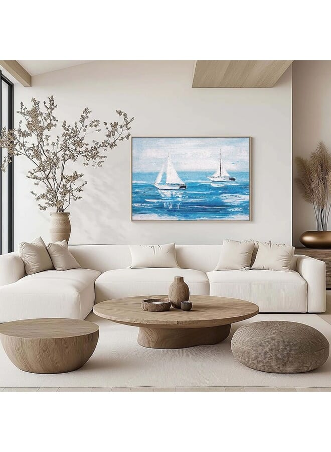 Home Gallery Abstract Framed Portrait Of Sailing Boats Wall Art - Image 2
