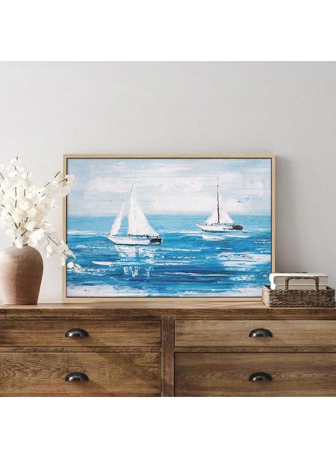 Home Gallery Abstract Framed Portrait Of Sailing Boats Wall Art - Image 4