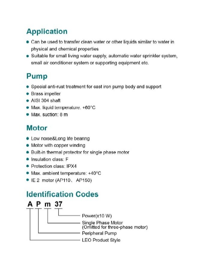 LEO - LEO PUMP APM-37 Peripheral Pump - Image 1
