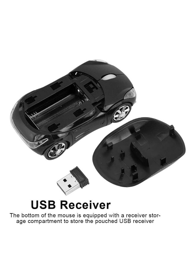 NIBEMINENT - 2.4GHz Wireless Mouse, Classic Car Shape Mouse with USB Receiver, Ergonomic Optical Mouse for Laptop PC - Image 1