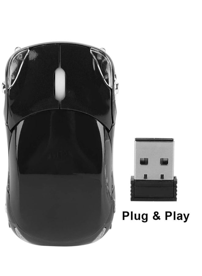 NIBEMINENT - 2.4GHz Wireless Mouse, Classic Car Shape Mouse with USB Receiver, Ergonomic Optical Mouse for Laptop PC - Image 1