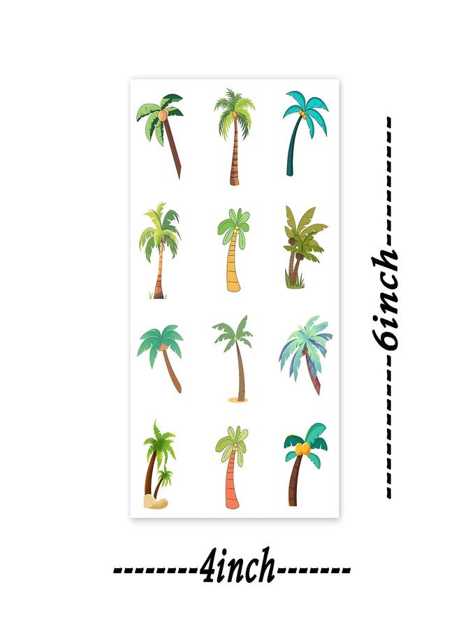 Remarkabel 120 Pcs Coconut Palm Trees Sticker Hello Summer Stickers for Water Bottles Summer Luau Hawaii Beach Party Decorations Candy Bags Party Favor - Image 2