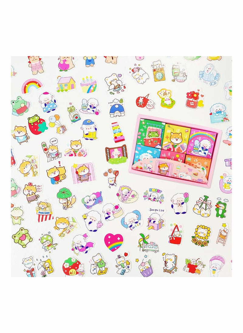 KASTWAVE Cute Kawaii Cartoon Animal Stickers for Kids, 300 Pieces Small Size Korean Scrapbook Decor Decals Pack for Photo Planner Notebook DIY Gift Card Dairy Suitcase Album Laptop Phone Case（Animal Friends）  - Image 5