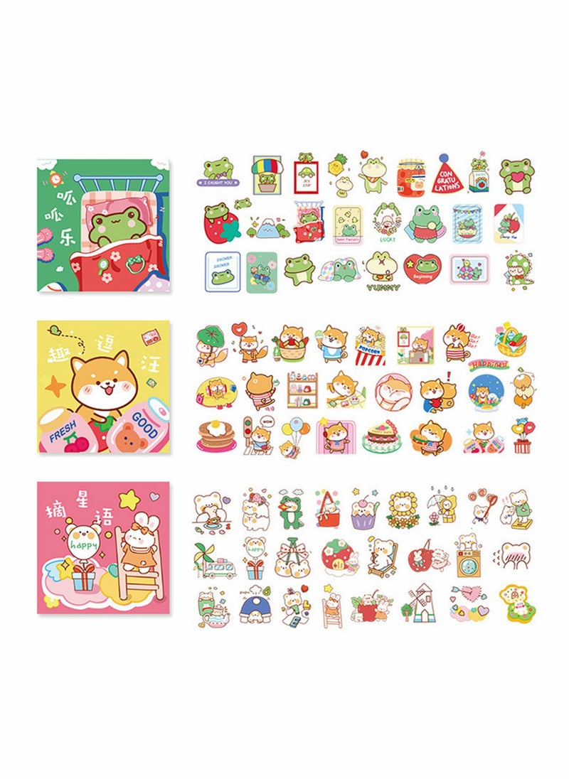 KASTWAVE Cute Kawaii Cartoon Animal Stickers for Kids, 300 Pieces Small Size Korean Scrapbook Decor Decals Pack for Photo Planner Notebook DIY Gift Card Dairy Suitcase Album Laptop Phone Case（Animal Friends）  - Image 2