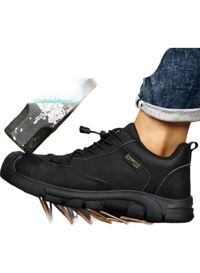 Jingtu Men'S Safety Shoes With Steel Toe Cap, Puncture Resistant, Lightweight, Durable, Suitable For Construction Site Work, Model 0216Bkf, Size 46 - Image 2
