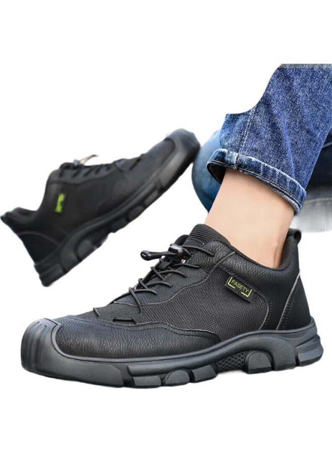 Jingtu Men'S Safety Shoes With Steel Toe Cap, Puncture Resistant, Lightweight, Durable, Suitable For Construction Site Work, Model 0216Bkf, Size 46 - Image 1