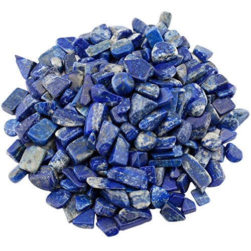 SUNYIK Lapis Lazuli Tumbled Chips Stone Crushed Pieces Irregular Shaped Stones 0.3-0.5 inch 1pound(about 460 gram) - Image 1