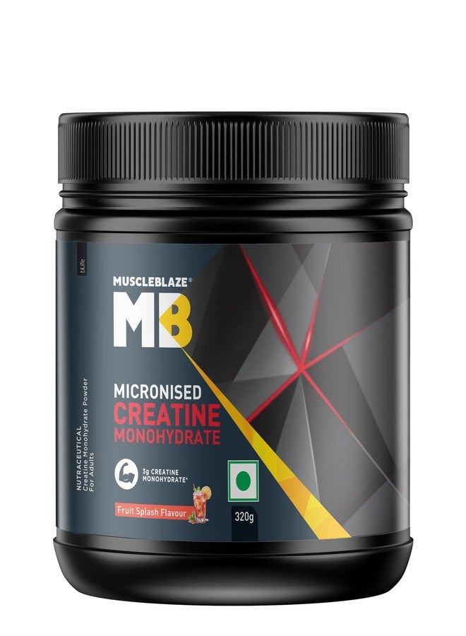 MuscleBlaze Micronized Creatine Monohydrate Powder, Fruit Splash (80 Servings, 320g) - Image 1