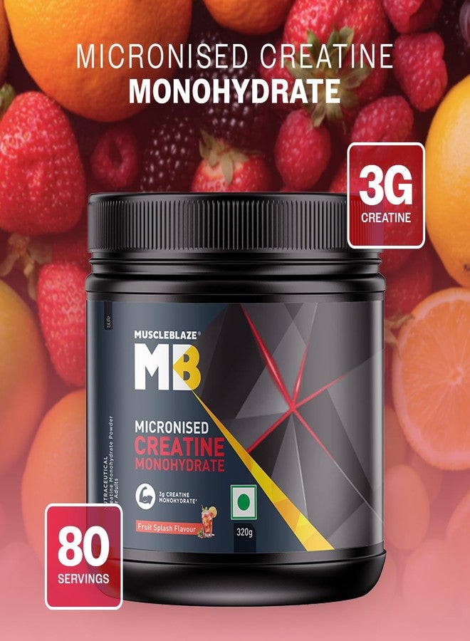 MuscleBlaze Micronized Creatine Monohydrate Powder, Fruit Splash (80 Servings, 320g) - Image 2