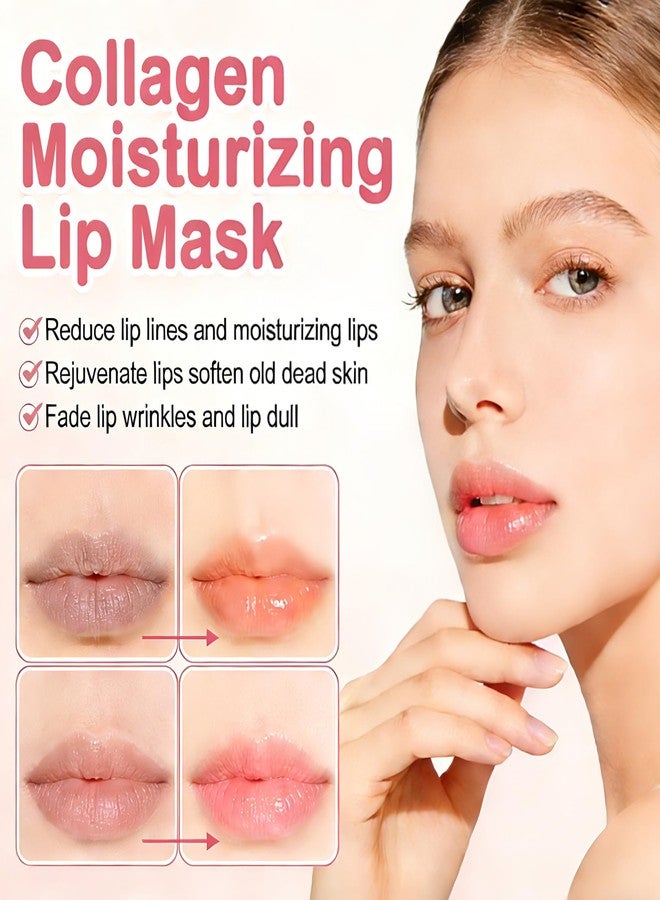AOAO Lip Mask Overnight, Hydrolyzed Collagen & Sodium Hyaluronate Gel Pads for Intensive Moisture, Repairing Chapped Lips and Reducing Wrinkles, Daily Lip Care for Smoothing, 20Pcs(Pink) - Image 2