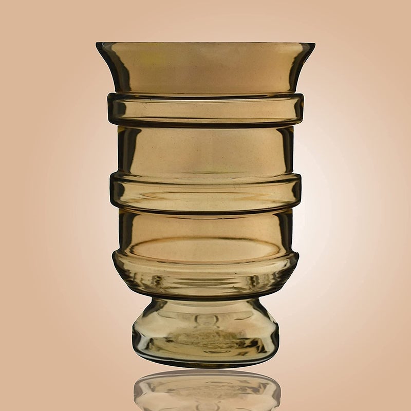 DECENT GLASS Luster Flower Vase Amber