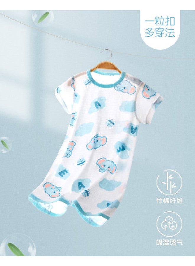 Doxiluka Baby Bamboo Cotton Fiber Sleep Gown Summer Thin Infant Pajamas Homewear Breathable Sleep Dress Cartoon Romper - Image 1