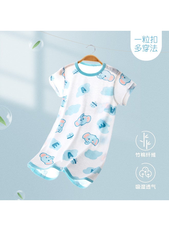 Doxiluka Baby Bamboo Cotton Fiber Sleep Gown Summer Thin Infant Pajamas Homewear Breathable Sleep Dress Cartoon Romper - Image 2