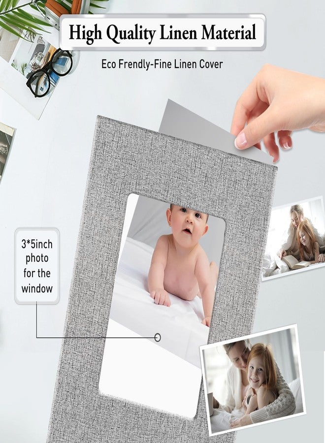 EJBLFE Small Photo Album 4x6,Linen Cover Slide-in Mini Photo Album Book Can Holds 100 4x6 Photos with 50 Black Sheets for Baby Family Pictures Artwork or Postcards Storage (Gray) - Image 5