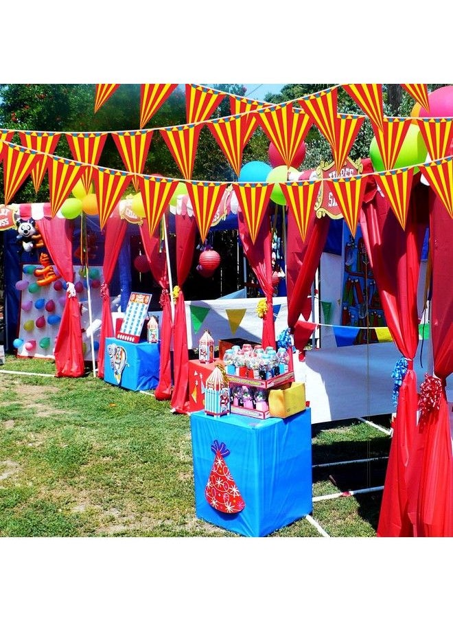 Bumqviy - 5 Packs Carnival Pennant Banner Party Decorations Vintage Circus Theme Birthday Banner Bunting Decor Carnival Themed Party Triangle Banner Flags Party Supplies For Indoor Outdoor - Image 1