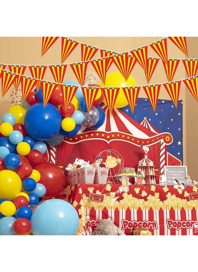 Bumqviy - 5 Packs Carnival Pennant Banner Party Decorations Vintage Circus Theme Birthday Banner Bunting Decor Carnival Themed Party Triangle Banner Flags Party Supplies For Indoor Outdoor - Image 1