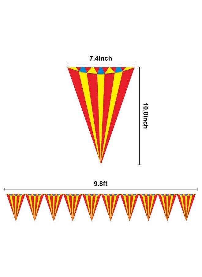 Bumqviy - 5 Packs Carnival Pennant Banner Party Decorations Vintage Circus Theme Birthday Banner Bunting Decor Carnival Themed Party Triangle Banner Flags Party Supplies For Indoor Outdoor - Image 1