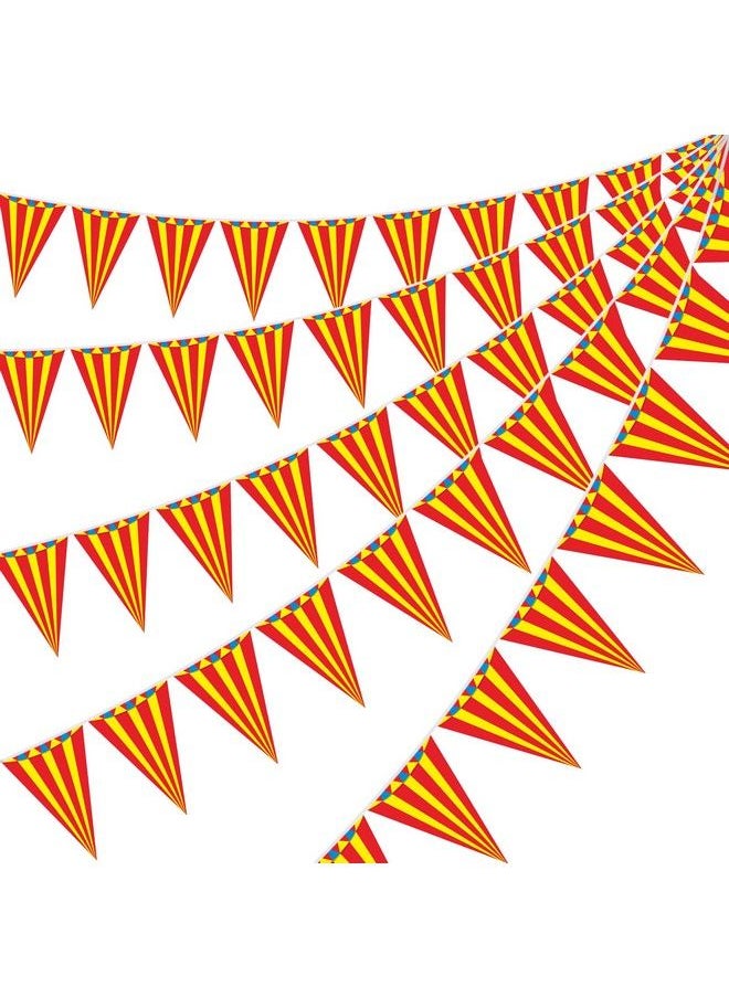 Bumqviy - 5 Packs Carnival Pennant Banner Party Decorations Vintage Circus Theme Birthday Banner Bunting Decor Carnival Themed Party Triangle Banner Flags Party Supplies For Indoor Outdoor - Image 1