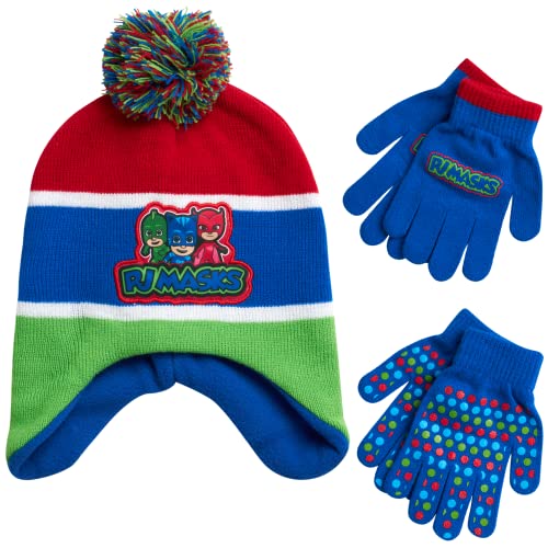 PJMASKS PJ Masks Winter Hat and 2 Pair of Gloves or Mittens Set (Age 2-7), Size Age 4-7, PJ Masks Gloves Group - Image 1