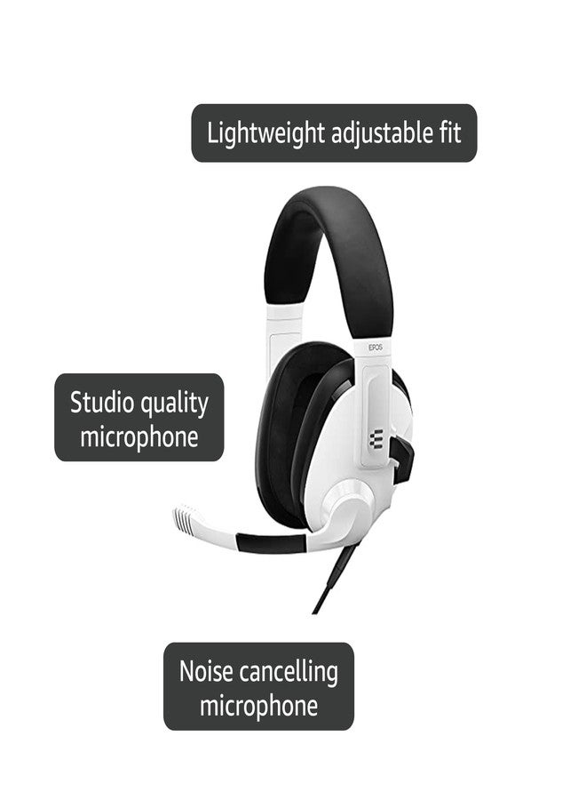 EPOS H3 Closed Acoustic Gaming Headset with Noise-Cancelling Microphone - Plug & Play Audio - Around The Ear - Adjustable, Ergonomic - for PC, Mac, PS4, PS5, Switch, Xbox - White - Image 4